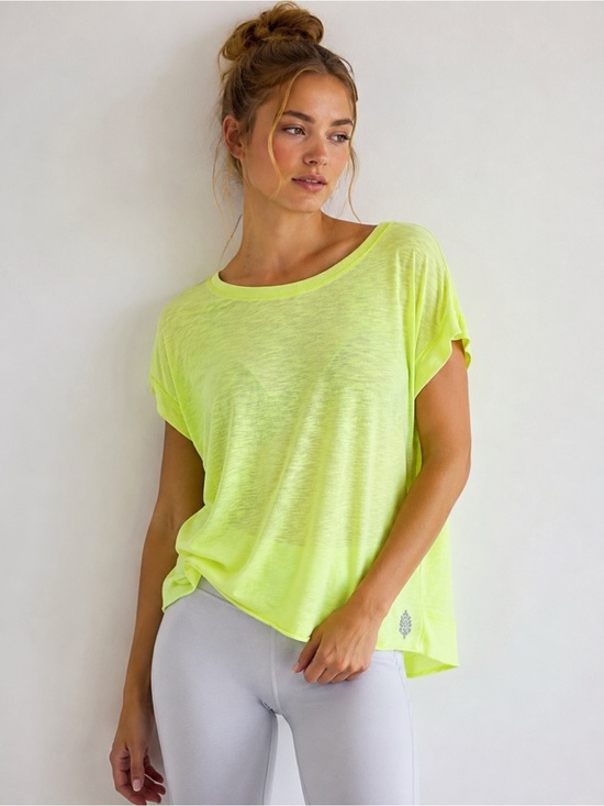 FP Movement by Free People Tops - Free People FP Movement Neon Yellow Open Back Tee Size M
